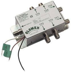 Glomex TV Line Amplifier w/ 6-Way Splitter, 12/24V