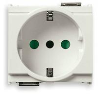 Vimar Idea Outlet, Italian/P30, 2P+E, 16A/250V, 2 Modules, SICURY, White