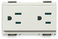 Vimar Idea Outlet, USA/Arabian, Duplex, 2P+E, 15A/127V, 3 Modules, SICURY, White