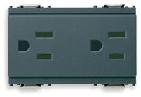 Vimar Idea Outlet, USA/Arabian, Duplex, 2P+E, 15A/127V, 3 Modules, SICURY, Grey