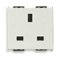 Vimar Idea Outlet, British, 2P+E, 13A/250V, 2 Modules, SICURY, White