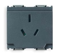 Vimar Idea Outlet, Australian, 2P+E, 10A/250V, 2 Modules, SICURY, Grey