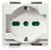 Vimar Idea Outlet, Italian/German, 2P+E, 16A/250V, 2 Modules, SICURY, White