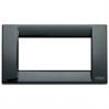 Vimar Idea Square Cover Plate, Die-Cast Metal, Black 11, 4 Modules