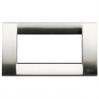 Vimar Idea Square Cover Plate, Die-Cast Metal, Brushed Nickel, 4 Modules