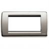 Vimar Idea Round Cover Plate, Die-Cast Metal, Brushed Nickel, 4 Modules