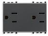 Vimar Eikon Outlet, USA/Arabian, Duplex, 2P+E, 15A/127V, 3 Modules, SICURY, Grey