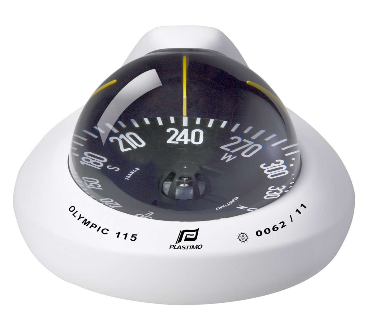 Plastimo Olympic 115 Compass - White Black Flat Card